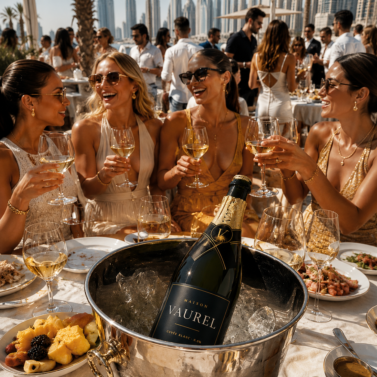 Sparkling glasses toast